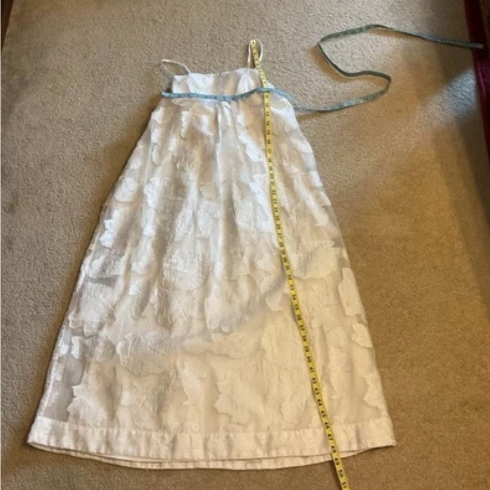 BHLDN Floral Burnout Jacquard White Apron Maxi Boho Luxury Coquette Dress Size S - Picture 5 of 14